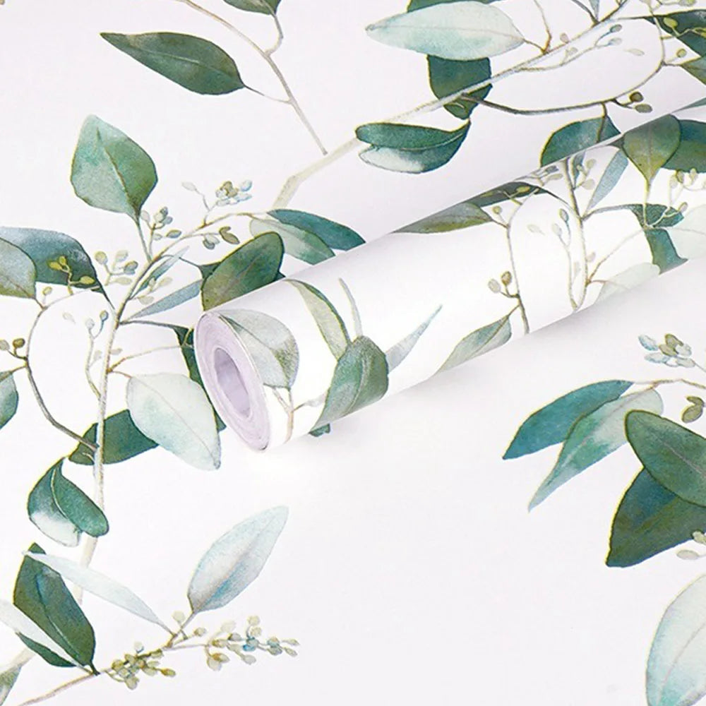 Grey Floral PVC Peel and Stick Waterproof Wallpaper for Furniture and Walls
