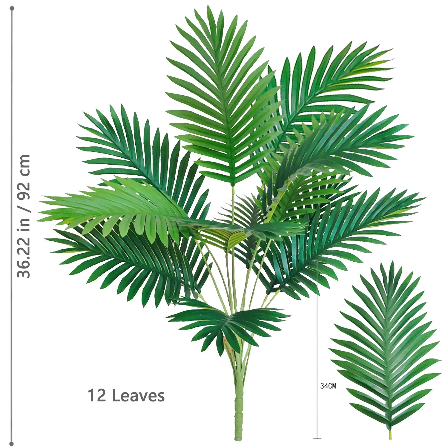 Large Artificial Palm Tree Branches – Tropical Fake Palm Leaf Plant for Home, Garden & Event Decoration