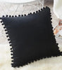 Black or Green Velvet Pom-Pom Throw Pillow Cover, 15.75–19.69 in, Cover Only