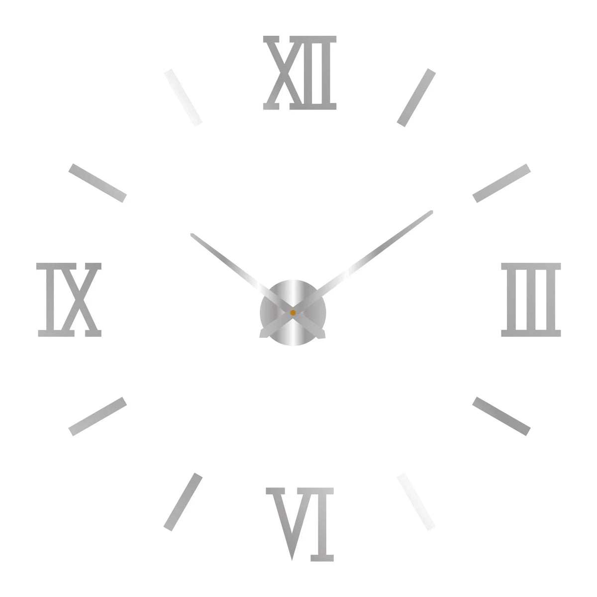 Silver Acrylic Mirror DIY Wall Clock – 11 Designs, 36 or 48 Inch