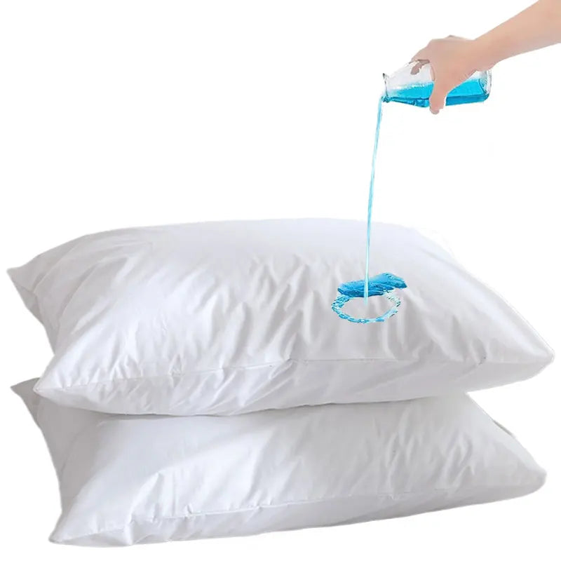 Waterproof Polyester Microfiber Zipper Pillow Protectors – 19.69 × 27.56 in (50 × 70 cm), Set of 2