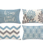 Lake Blue Geometric Linen-Blend Lumbar Pillow Cover – 4 Designs, 2 Sizes