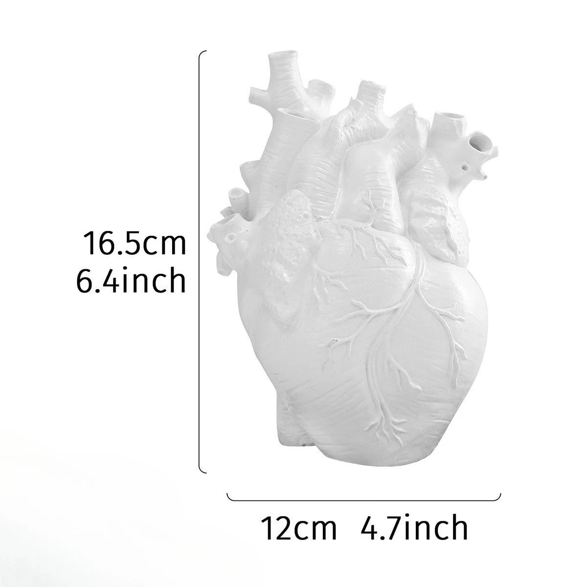 Modern Heart-Shaped Resin Flower Vase – 5 Colors, 16.5 cm