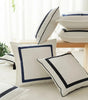 Velvet Border Throw Pillow Cover – Black or Dark Blue, 2 Square Sizes