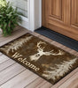 Deer Welcome Doormat – Absorbent Non-Slip Washable Polyester Entryway Mat, Designs 1 & 2
