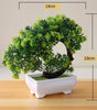 Small Artificial Bonsai Potted Plant – Green Faux Tree Ornament for Home, Garden & Hotel Decor