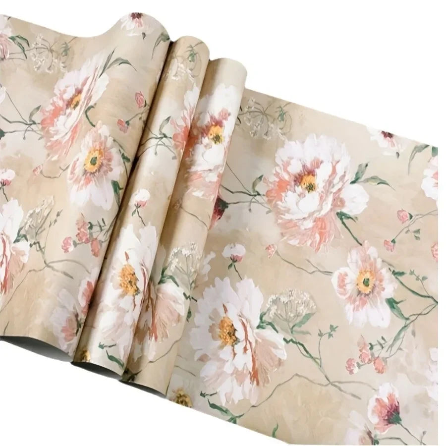 Rural Floral Peel and Stick Wallpaper – Waterproof Self-Adhesive PVC Vinyl Wallpaper