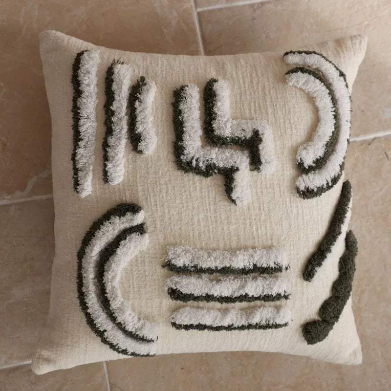 Bohemian Geometric Textured Throw Pillow Cover, 17.72 × 17.72 in, 10 Designs, Cover Only