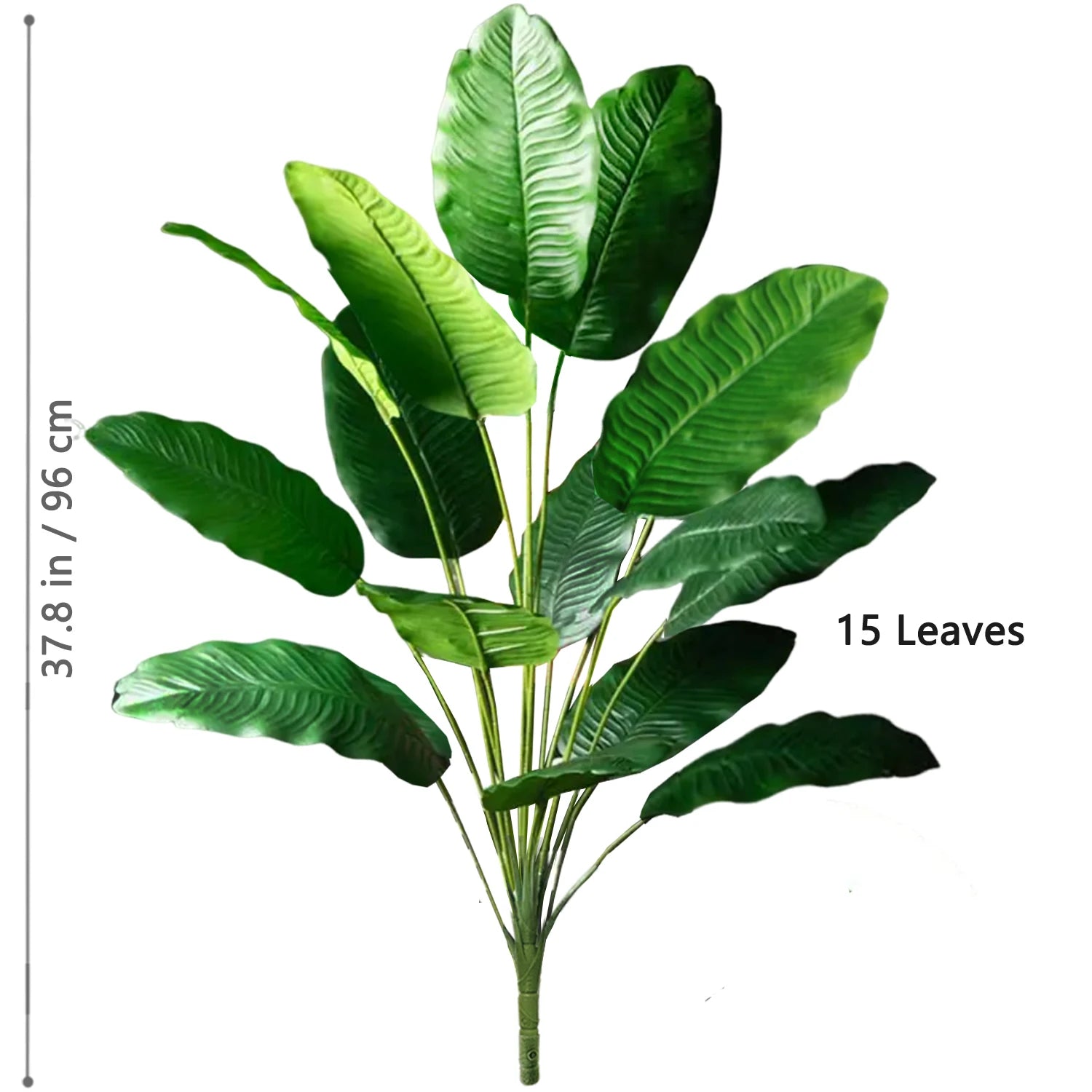 Large Artificial Bird of Paradise Plant Leaves – Real Touch Tropical Strelitzia Faux Greenery for Home & Garden Decor