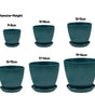 Round Plastic Planter with Tray – Modern Vertical Striped Flower Pot for Indoor & Outdoor Plants