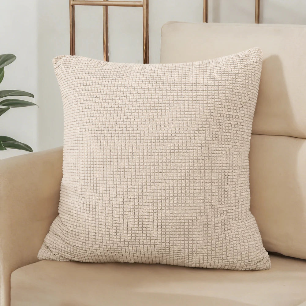 Solid Apricot Jacquard Polyester Pillow Cover – 7 Sizes