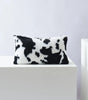 Plush Cow-Print Throw Pillow Cover, Double-Sided Polyester, Square or Lumbar, Cover Only