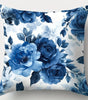 Blue Floral Polyester Pillow Covers – Designs 3–4, 4 Sizes