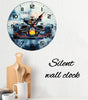 Formula Racing Car Silent Wall Clock – 10-Inch Round Wooden Home Decor