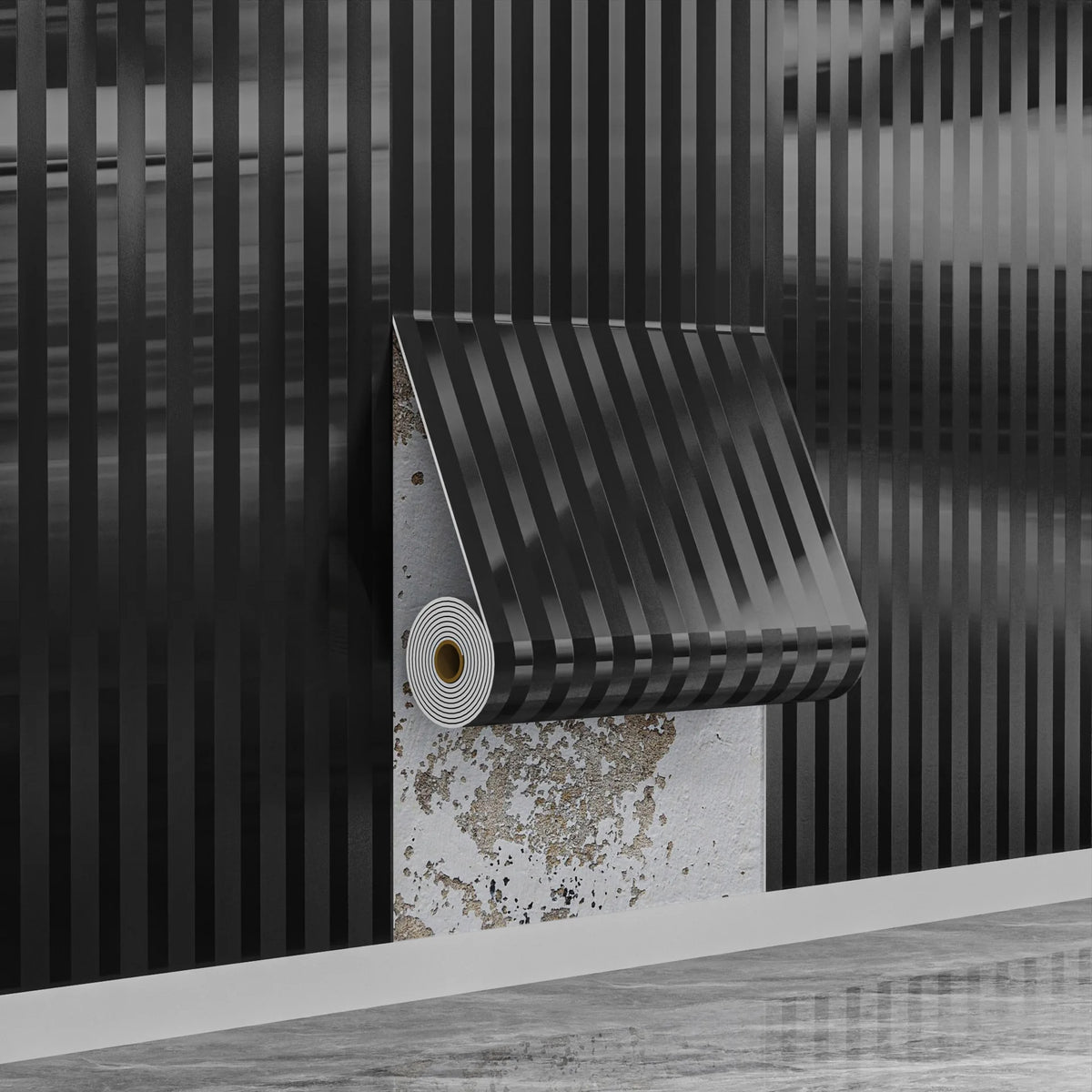 Modern 3D Geometric Stripe Waterproof & Oil-Resistant Peel-and-Stick Wallpaper – Thickened PVC, Removable & Wipe-Clean