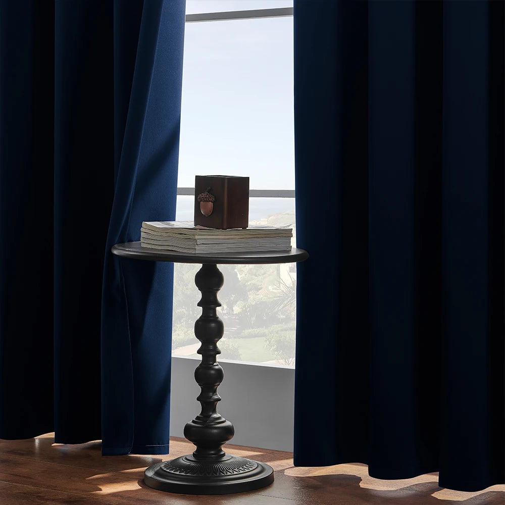 Navy Blue 70%–90% Grommet Semi-Light Blocking Curtain Panel