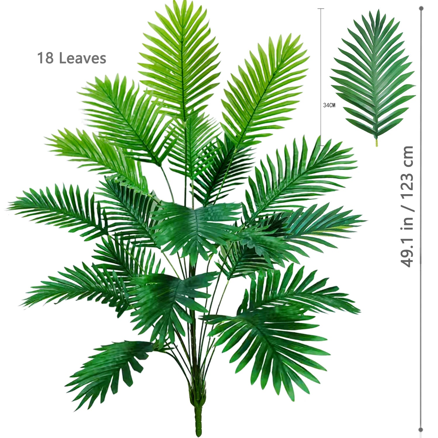 Large Artificial Palm Tree Branches – Tropical Fake Palm Leaf Plant for Home, Garden & Event Decoration