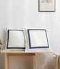 Velvet Border Throw Pillow Cover – Black or Dark Blue, 2 Square Sizes