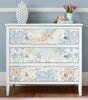 Light Blue Floral Waterproof PVC Peel-and-Stick Wallpaper for Walls & Cabinets
