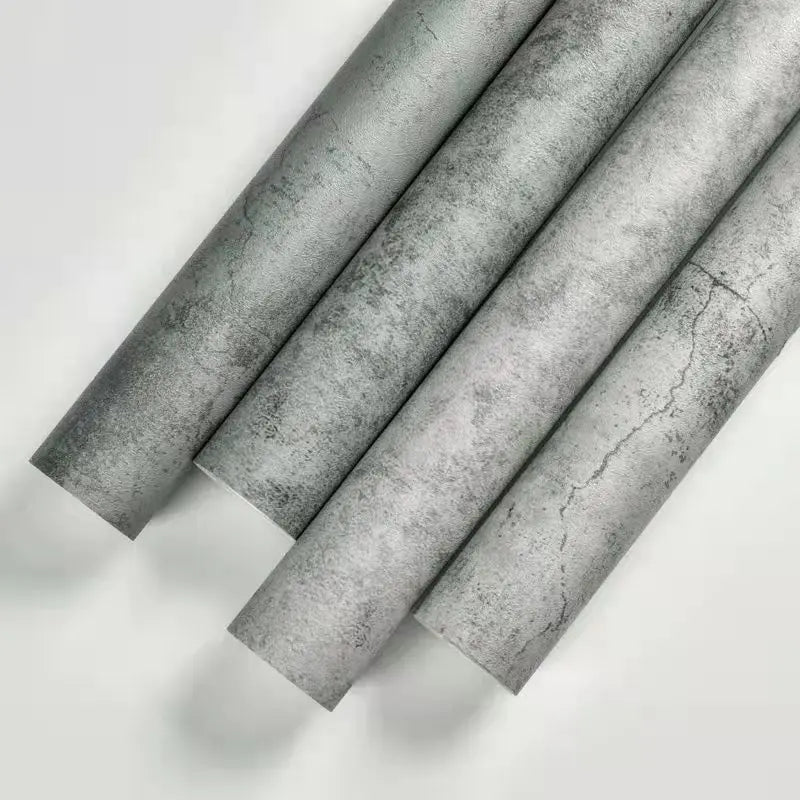 Vinyl Waterproof Self-Adhesive Wallpaper Vintage Cement Gray Wall Contact Paper Store Bedroom Livingroom Renovation Stickers PVC
