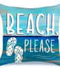 Ocean Beach Quote Polyester Pillow Cover – 15.75–23.62 in Square, Cover Only