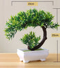 Small Artificial Bonsai Potted Plant – Green Faux Tree Ornament for Home, Garden & Hotel Decor