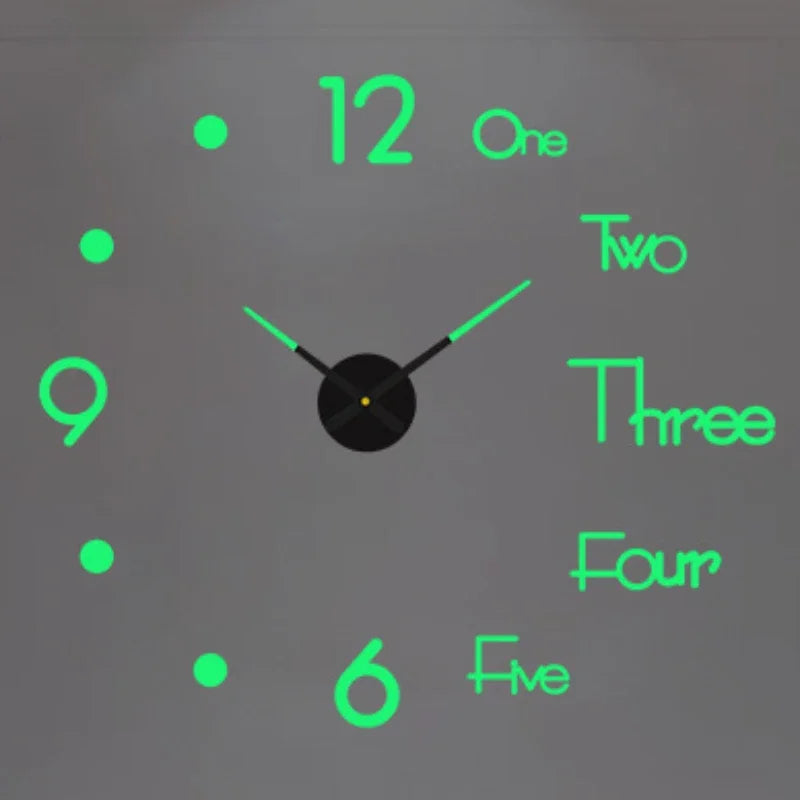 Luminous Acrylic DIY Wall Clock – 12 Designs, 36 or 48 Inch