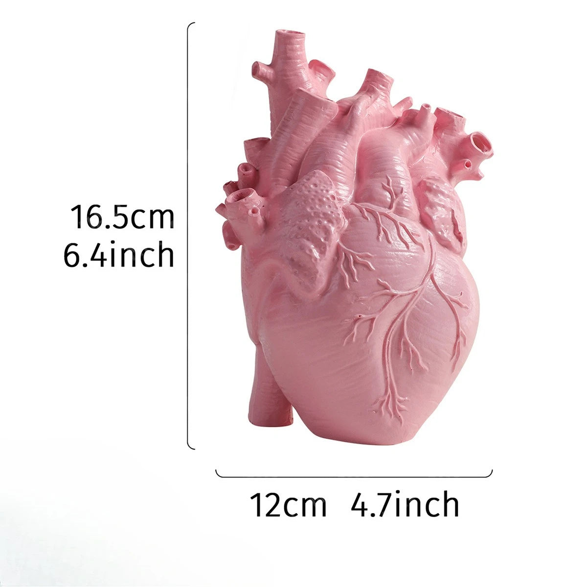 Modern Heart-Shaped Resin Flower Vase – 5 Colors, 16.5 cm