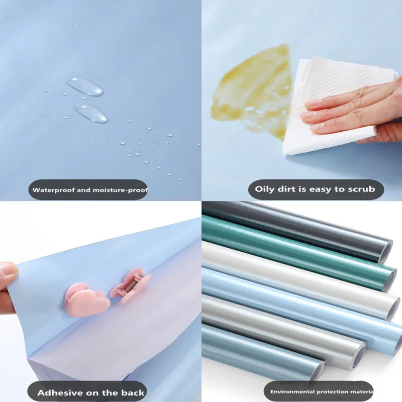 Modern Solid-Color Waterproof, Oil-Resistant & Extra-Thick PVC Peel-and-Stick Contact Paper – Matte or Shiny for Cabinets, Countertops & Furniture