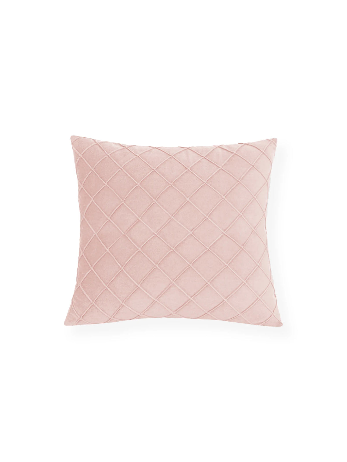 Light Pink & White Velvet Throw Pillow Cover – Raised Diamond Pattern