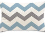 Lake Blue Geometric Linen-Blend Lumbar Pillow Cover – 4 Designs, 2 Sizes