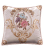 Floral Embroidered Throw Pillow Cover – Ornate Scrollwork, 18.90 in Square