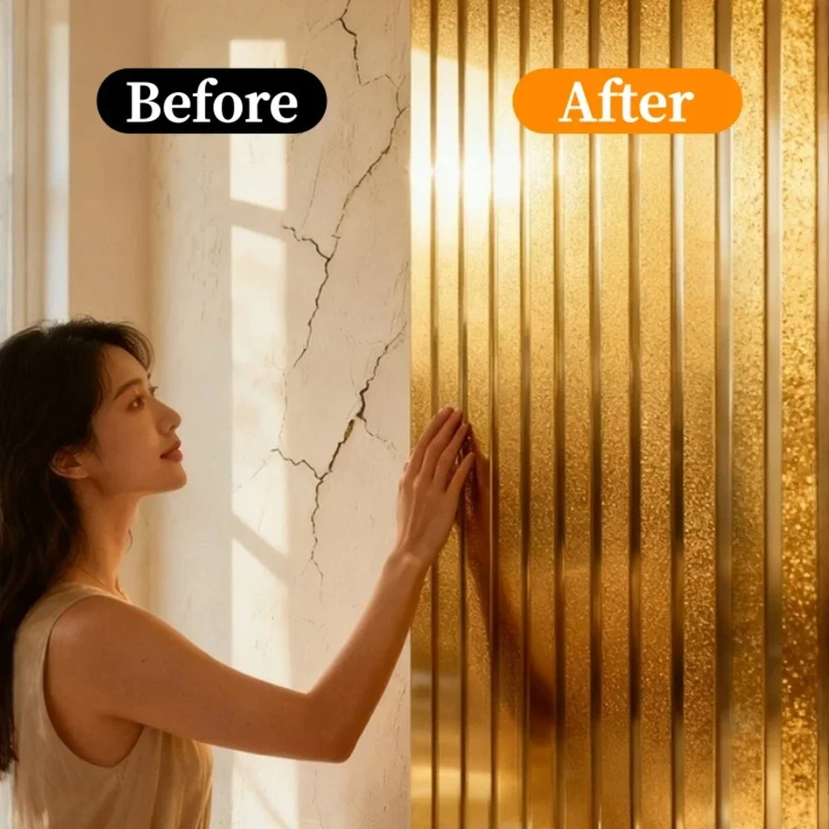 Modern 3D Geometric Stripe Waterproof & Oil-Resistant Peel-and-Stick Wallpaper – Thickened PVC, Removable & Wipe-Clean