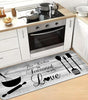 Grey Wood-Grain Kitchen & Hallway Mat – Soft Non-Slip Polyester Rug with Letter Design