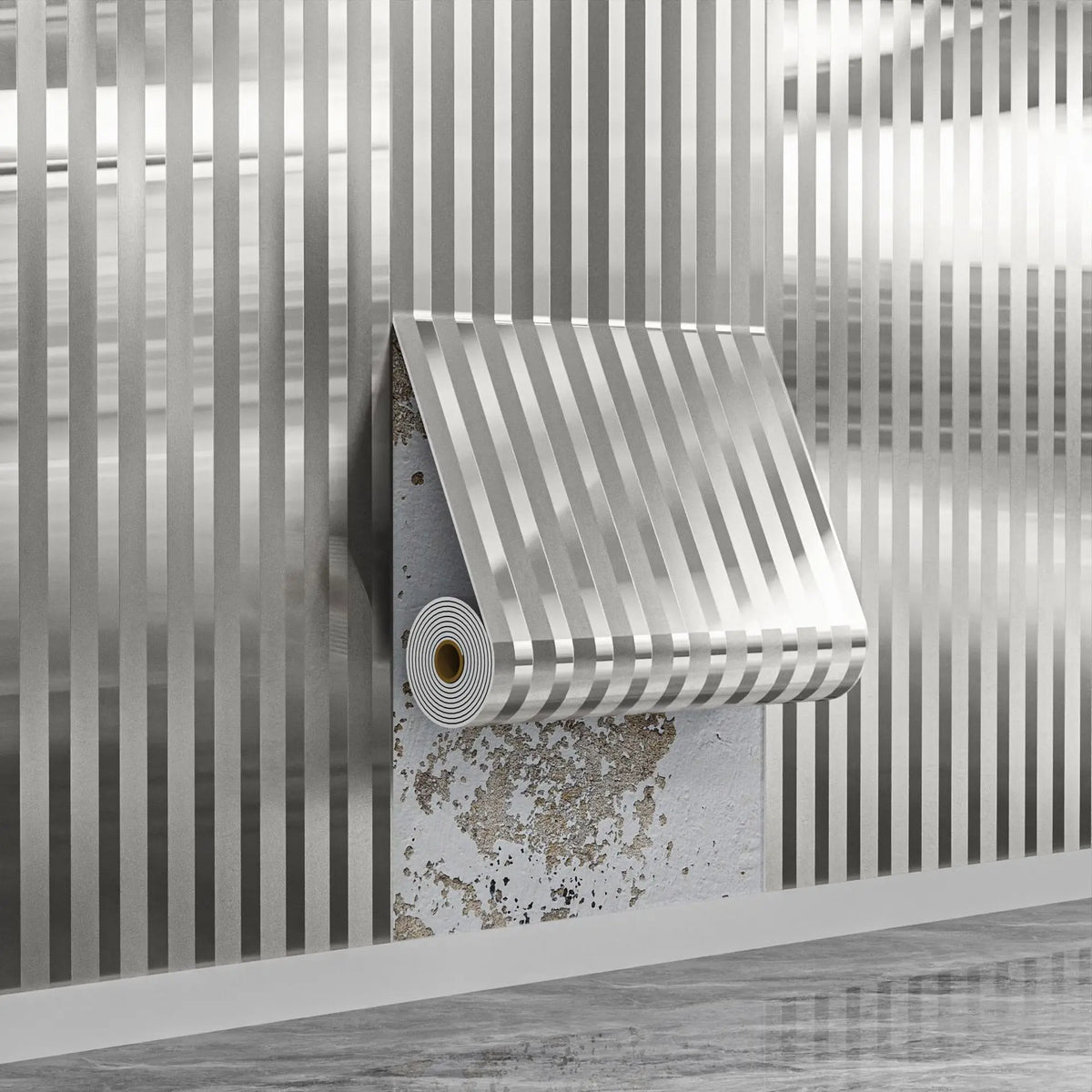 Modern 3D Geometric Stripe Waterproof & Oil-Resistant Peel-and-Stick Wallpaper – Thickened PVC, Removable & Wipe-Clean
