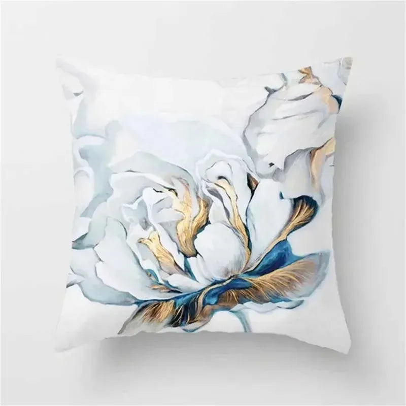 Ginkgo & Floral Polyester Pillow Cover – 23.62 × 23.62 in (60 × 60 cm), 1 Piece