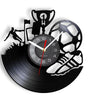 Football Vinyl Record Wall Clock – 30 cm Quartz Decor with Optional LED, Designs 11–14