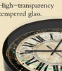 Vintage Roman Numeral Wall Clock – 8 in, Silent, Tempered Glass Face