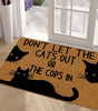 VIKAMA Black Cat Doormat – Waterproof, Stain-Resistant & Fade-Resistant Polyester Floor Mat