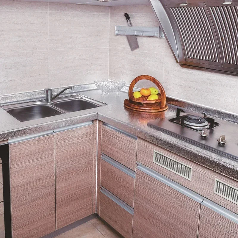 Kitchen Oil-Proof Aluminum Foil Peel and Stick Wallpaper – Waterproof, Heat Resistant, Self-Adhesive Vinyl Wallpaper