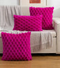 Textured Plush Pillow Cover – Pink, Rose Red & Red | Square & Lumbar Sizes