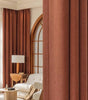Burgundy Double-Layer Semi-Light Blocking Curtain Panel – 3 Hanging Styles