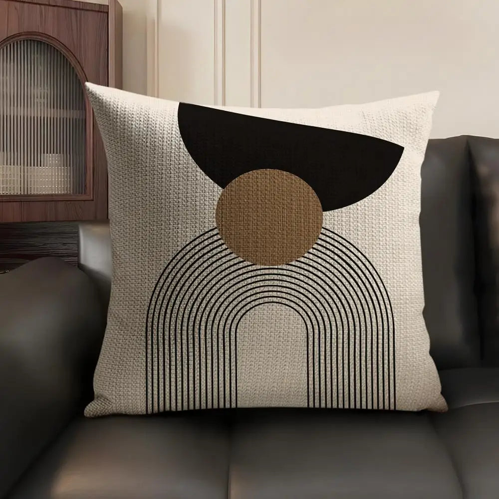 Minimalist Geometric Line Pillow Cover – Design 5, 5 Sizes