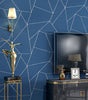 Grey, White & Blue Geometric 3D Embossed Traditional Non-Woven Wallpaper Roll – 53 cm × 9.5 m