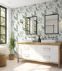 Light Green & Olive Tropical Palm Leaf Peel-and-Stick Wallpaper – Waterproof Removable PVC Vinyl