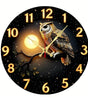 Moonlight Owl Silent Wall Clock – Round Wood or Acrylic Quartz Decor, 2 Designs