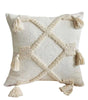 Beige Tufted Tassel Pillow Cover – Geometric Square & Lumbar Designs