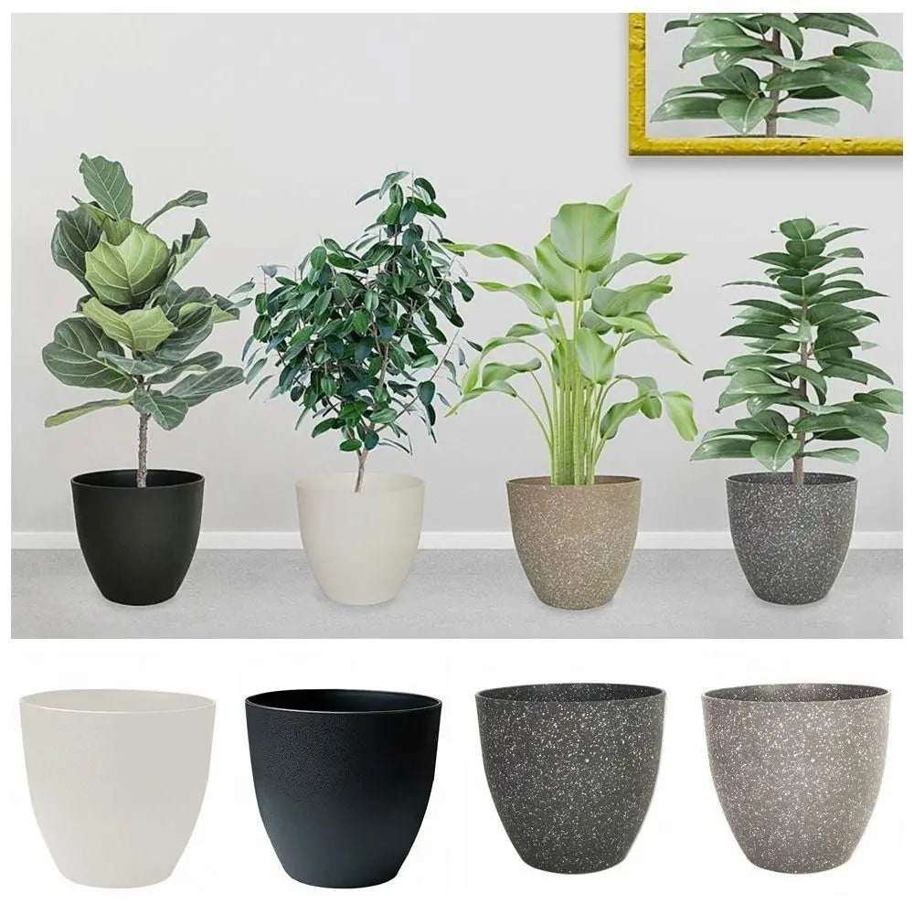 Plastic Bonsai Flowerpot Frosted Large-capacity Succulent Flowerpot Imitation Stone Plant Growth Cultivation Pot for Home
