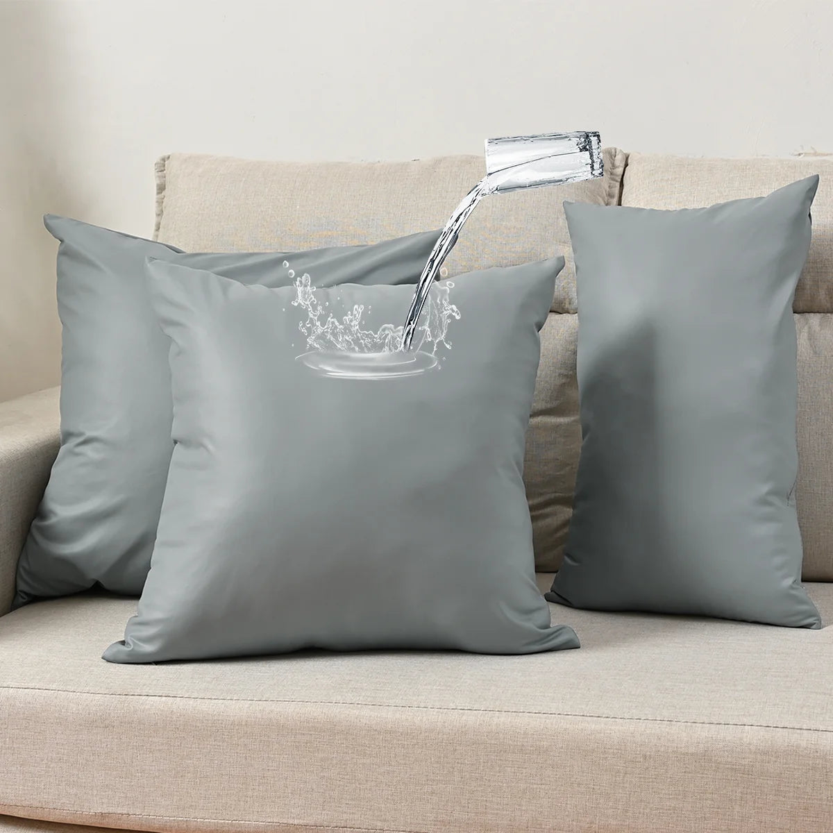 Waterproof Leather Square Pillow Cover – 17.72 or 19.69 in (45 or 50 cm), 1 Piece