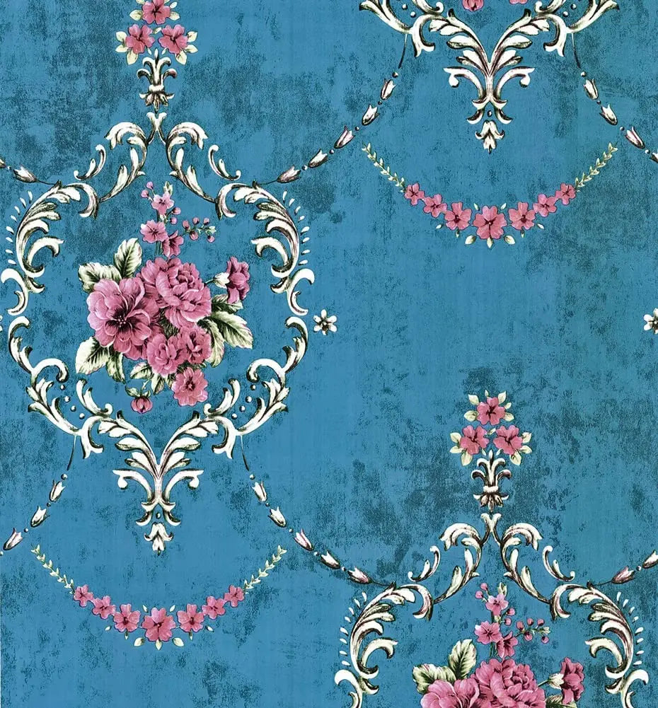 Vintage Damask Floral Peel-and-Stick Wallpaper – Waterproof Removable PVC Vinyl